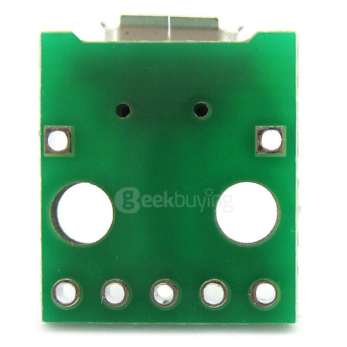 Micro USB to 2.54mm DIP 5P Adapter Module for Breadboard DIY Projects