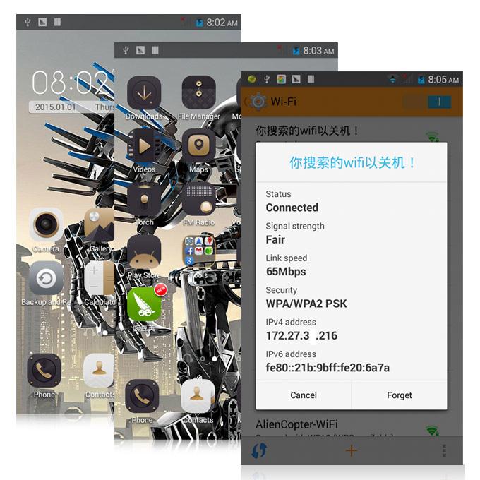 JIAKE G9200 5.0inch QHD MTK6572 Dual Core 1.2GHz Smartphone Android 4.4 512MB RAM 4GB ROM 2.0MP 0.3MP 3G GPS - Black