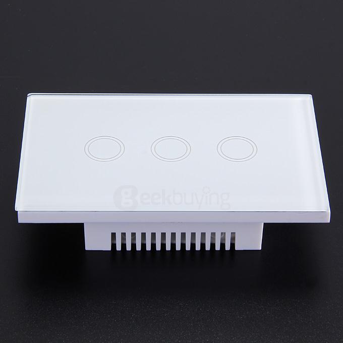 Funry Y8 Home Touch Switch Triple Remote Control 1 Way Intelligent Control Switch With Overload Protection - US