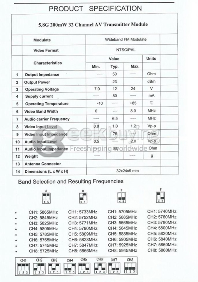 FPV Transmitter Set 7