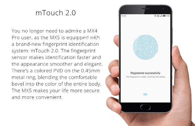 MEIZU MX5 4G 5.5inch FHD Flyme 4.5 3GB 16GB Smartphone 64bit MTK Helio X10 Turbo Octa Core Touch ID mCharge 3150mAh - Grey