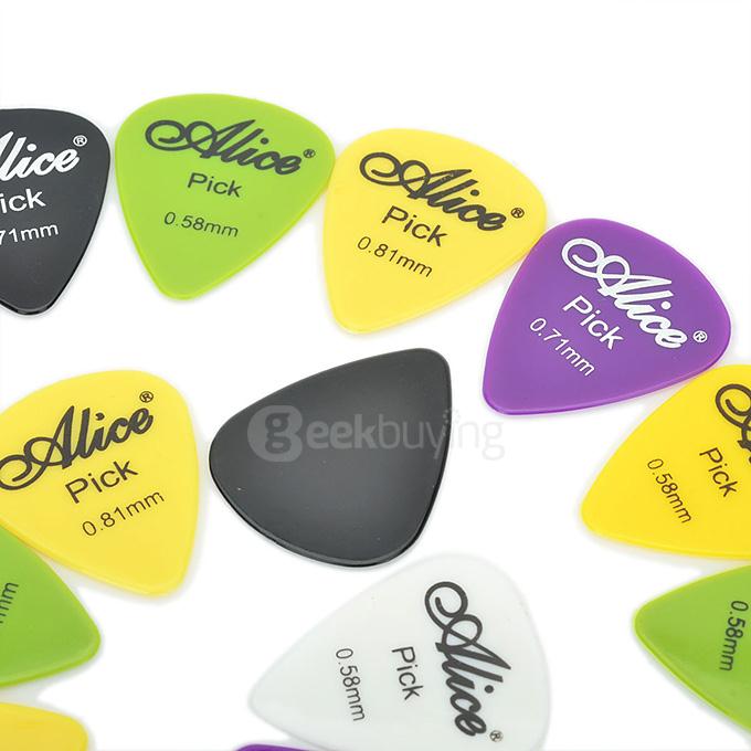 24Pcs/Set Alice AP-24Q Plastic Guitar Picks 0.58/0.71/0.81mm Thickness - Multi Colors