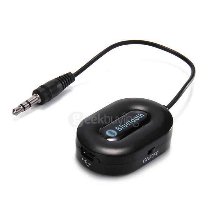 BM-E9 Bluetooth Stereo Audio Receiver Hi-Fi A2DP BM-E9 BT3.0 AUX Car Kit With 3.5MM Adapter/ Built-in Battery - Black