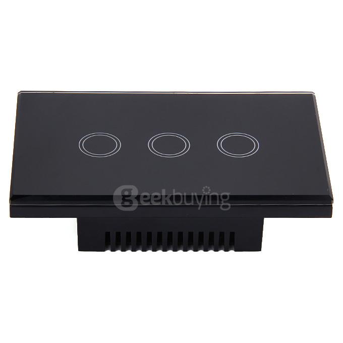 Funry Y8 Home Touch Switch Triple Remote Control 1 Way Intelligent Control Switch With Overload Protection - US