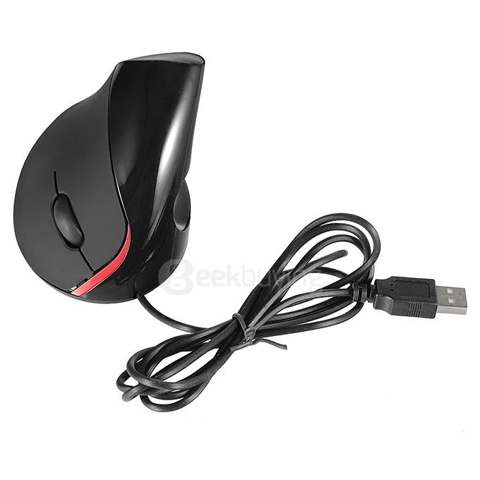 Special Vertical 5D Ergonomic USB Wired Mouse 800DPI - Black