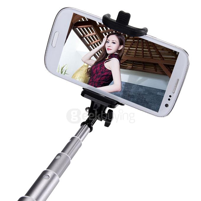Original Hooc HO-SF812 Bluetooth 3.0 Selfie Stick Collapsible Adjustable Monopod Handle Stick Self Pole For iOS Android - Silver+Black