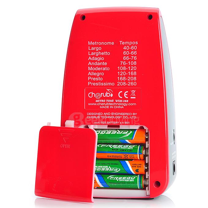 Cherub WSM-288 Portable Digital Tuner & Metronome & Tone Generator for Musical Instruments - Red