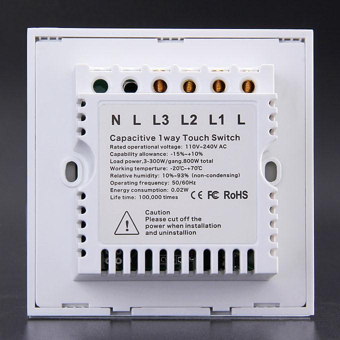 Funry Y8 Home Touch Switch Triple Touch Control 1 Way Intelligent Control Switch With Overload Protection - EU