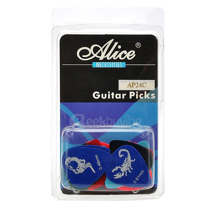 24Pcs/Set Alice AP-24C Constellation Design Celluloid Guitar Picks 0.46/0.71/0.81mm Thickness - Multi Colors