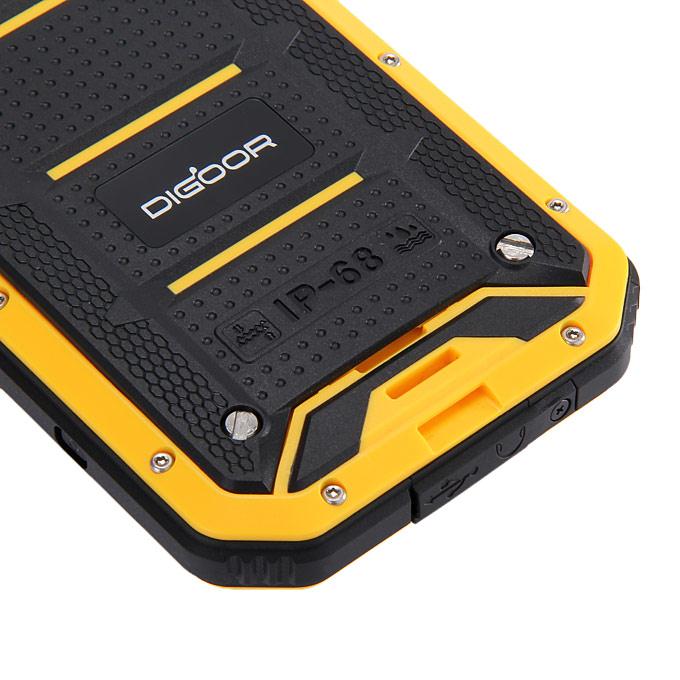 DIGOOR DG2 Plus IP68 Rugged Phone 5.0inch Android 4.4 MTK6582 Quad Core 1.3GHz 1GB 8GB 8.0MP Talkback Miracast - Yellow