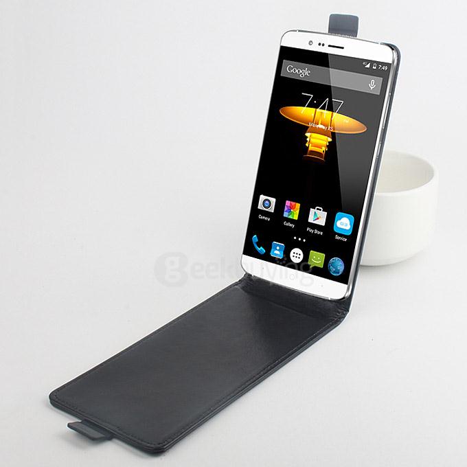 Protective Hard Cover Up&Down Flip Stand Leather Case for Elephone P8000 Smartphone - Black