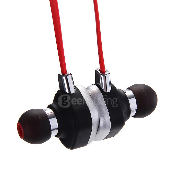 IP55 Wireless Bluetooth Earphone CSR 4.1 Voice Prompt Multipoint Music Headset Stereo Sports Earpiece with MIC - Red