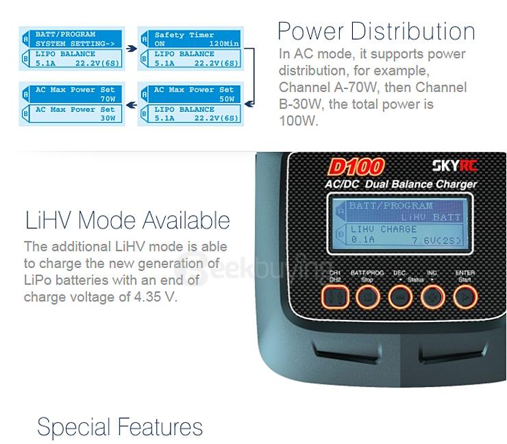SkyRC D100 AC/DC Dual Balance Charger Discharger For RC Models