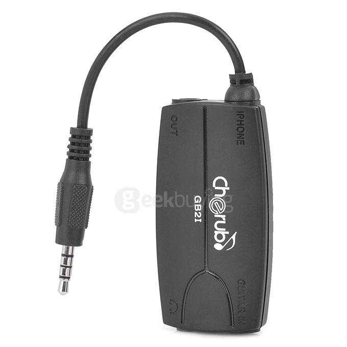 Cherub GB2i Electric Guitar Bass To iPhone Cellphone Tuning Connector Effect Device - Black