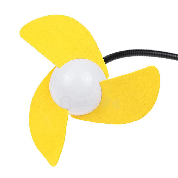 KX-C002 Mini Car Accessories Powered 3-Blade Cooling Fan - Yellow
