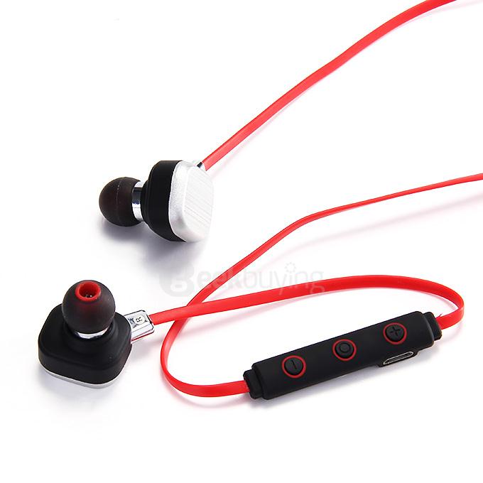 IP55 Wireless Bluetooth Earphone CSR 4.1 Voice Prompt Multipoint Music Headset Stereo Sports Earpiece with MIC - Red
