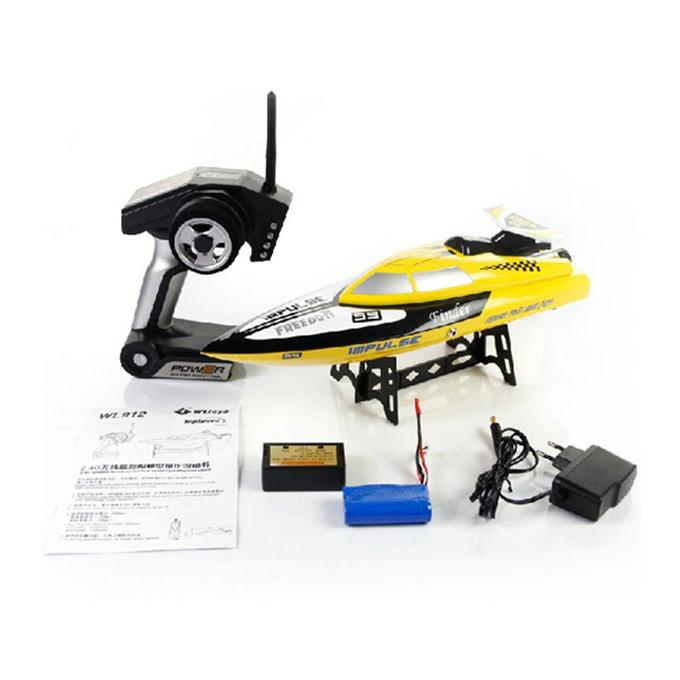 WLToys WL912 2.4G Radio Control 24KM/H RC Speed Racing Boat - Yellow