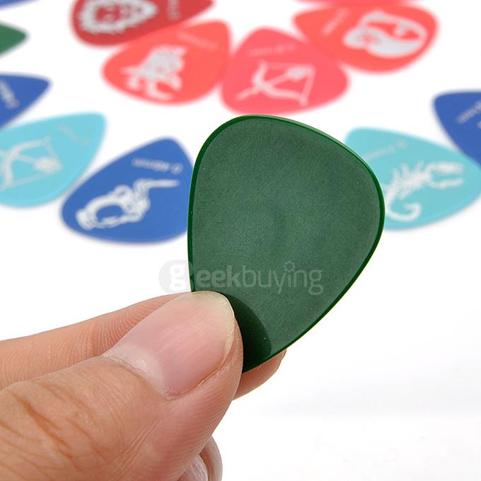 24Pcs/Set Alice AP-24C Constellation Design Celluloid Guitar Picks 0.46/0.71/0.81mm Thickness - Multi Colors