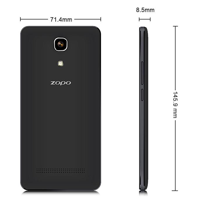 ZOPO ZP350 5.0inch 4G LTE Android 5.1 Smartphone 1GB RAM 8GB ROM 64bit MTK6735 Quad Core 1.0Ghz Miracast - Black