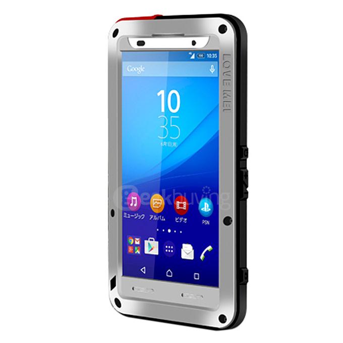 Lovemei Aluminum Powerful Shockproof Gorilla Glass Metal Case Protective Cover for SONY Xperia Z4 - Silver