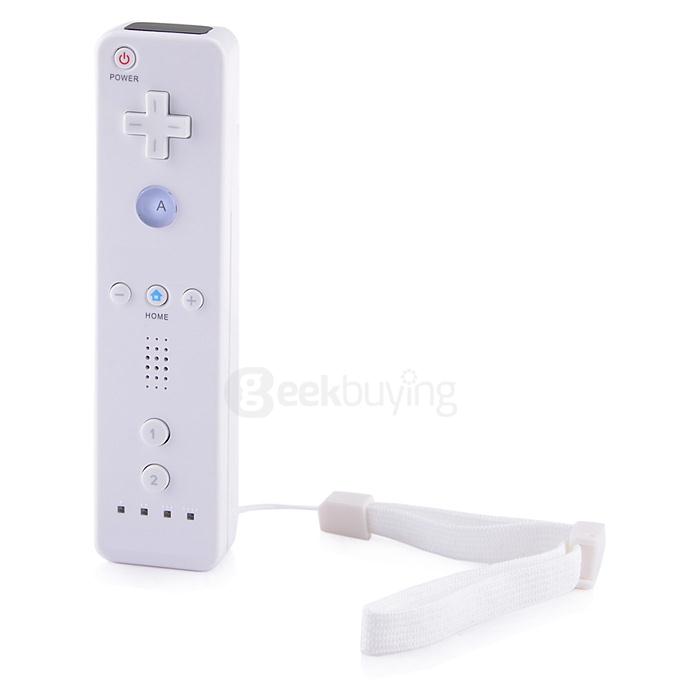 Remote Controller Nunchuck Set With Silicone Sleeve & Strap for Wii - White (2 x AA)
