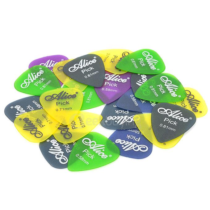 24Pcs/Set Alice AP-24I Plastic Guitar Picks 0.58/0.71/0.81mm Thickness - Multi Colors