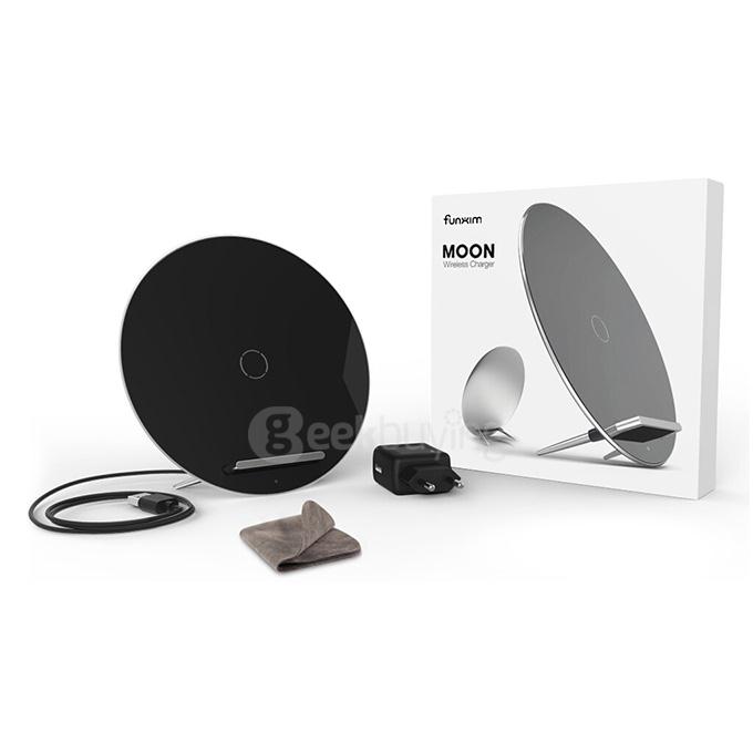 Funxim Luna W7 Qi Wireless Charging Stand 3 Coil Charging Mat Alloy Aluminium USB Charger