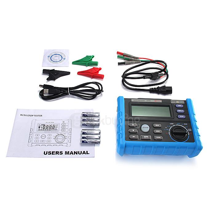Circuit Breaker RCD Loop Tester Meter Trip-out Time/Current Voltage Frequency Loop Resistance Measurement USB ALP01