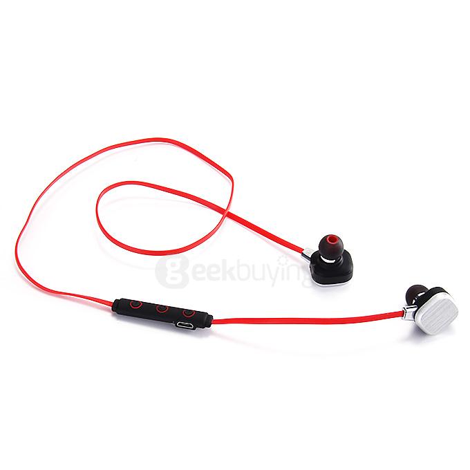 IP55 Wireless Bluetooth Earphone CSR 4.1 Voice Prompt Multipoint Music Headset Stereo Sports Earpiece with MIC - Red