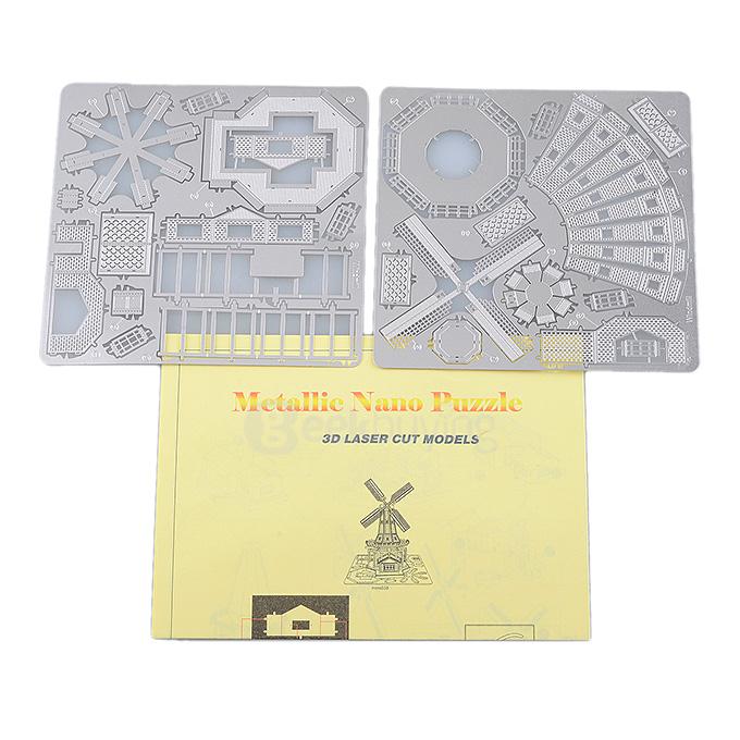 MINI DIY 3D Nanometal Model Dutch Windmill Puzzle - Silver