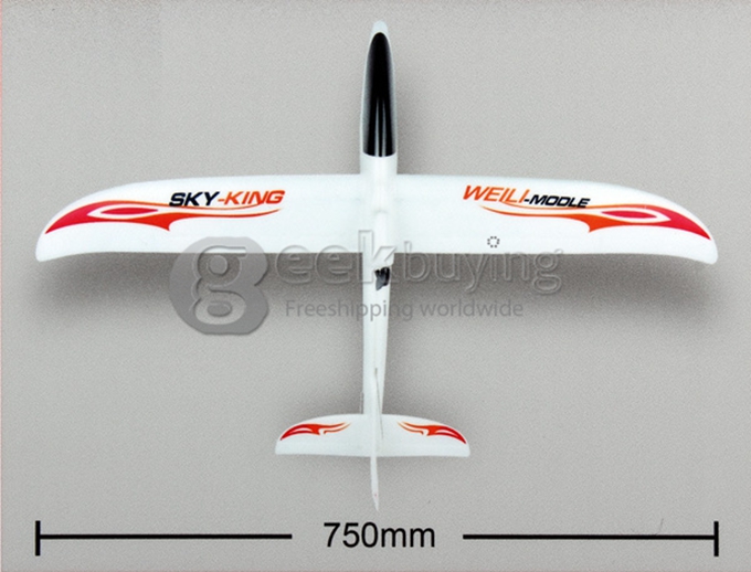 WLtoys F959 Sky King 2.4G 3CH RTF RC Airplane 750mm Wingspan With LED - Orange