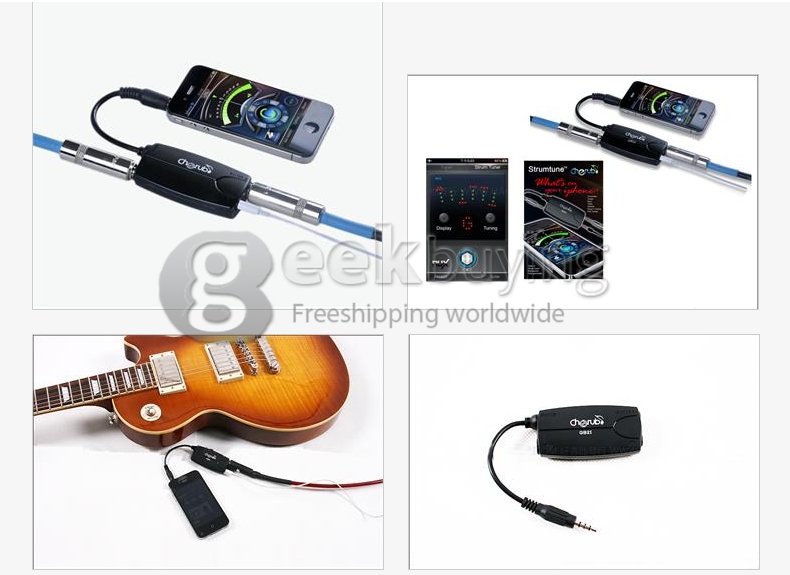 Cherub GB2i Electric Guitar Bass To iPhone Cellphone Tuning Connector Effect Device - Black