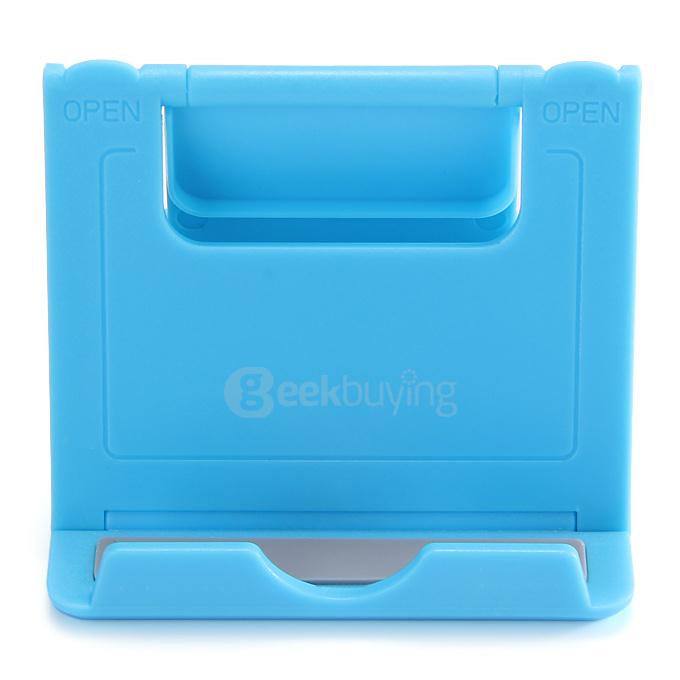 DZ-902 Universal Plastic Holder Fold Stand For iPhone iPad And Mobile Devices - Blue