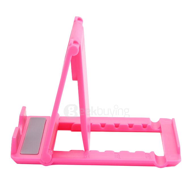 DZ-902 Universal Plastic Holder Fold Stand For iPhone iPad And Mobile Devices - Pink