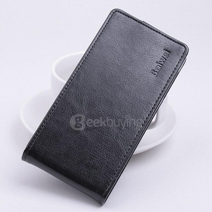 Protective Hard Cover Up&Down Flip Stand Leather Case for Elephone P8000 Smartphone - Black