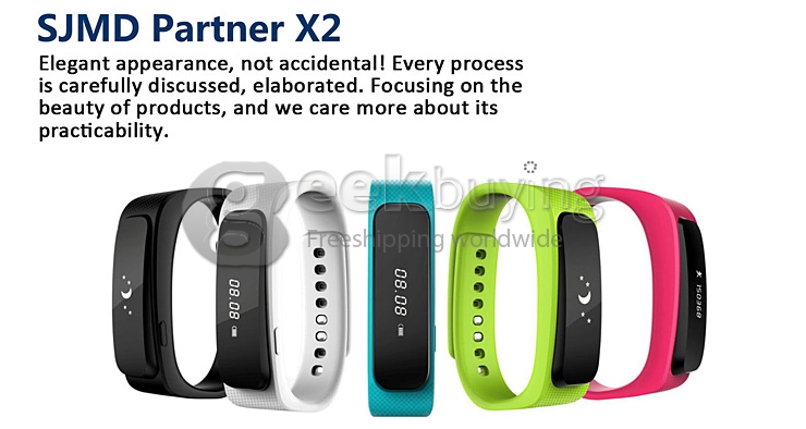SJMD X2 Smart Bracelet with Detachable Bluetooth Earpiece Phone Call Function Sleep Tracker Activity Tracker - Rose Red