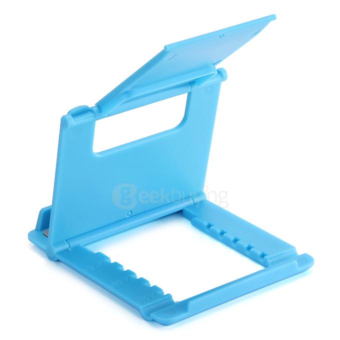 DZ-902 Universal Plastic Holder Fold Stand For iPhone iPad And Mobile Devices - Blue