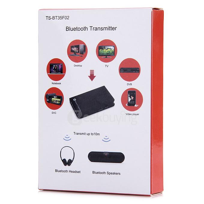 TS-BT35F02 Wireless Bluetooth Transmitter T3.5 A2DP Stereo Audio Adapter Dongle Sender for TV /PC Tablets - White