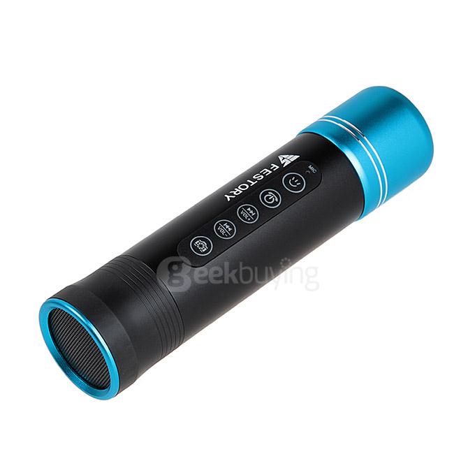 FESTORY X6S IP65 Multifunctional Bluetooth Speaker Mountain Bike Flashlight with Replaceable Battery High-bright Torch - Blue/Black