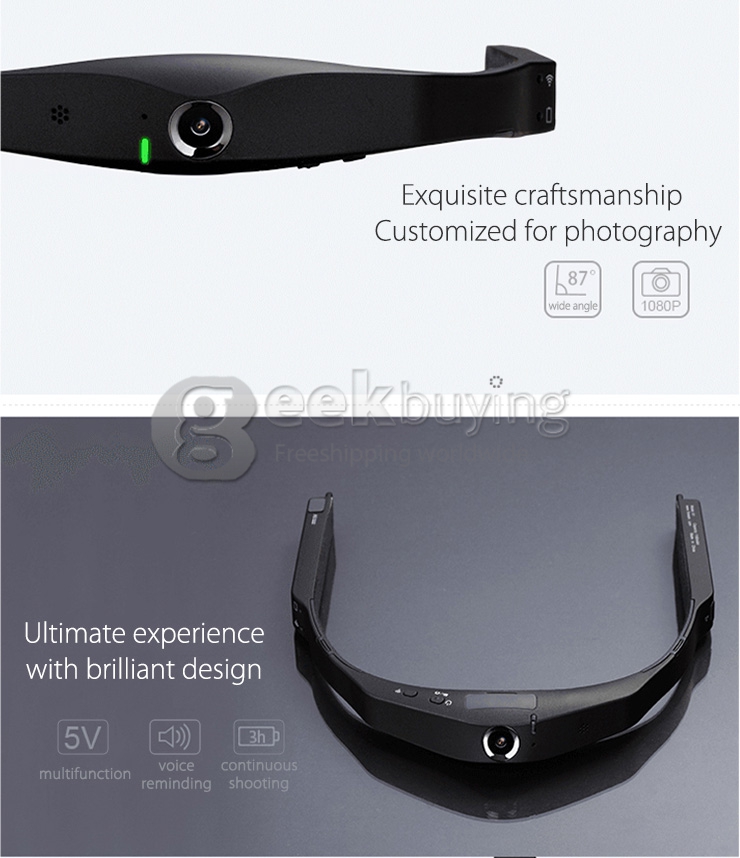 Foream X1 Ambarella A7 1080P 30fps 87 Wide Angles 8 Million Pixels Head-mounted Sport Camera - Black