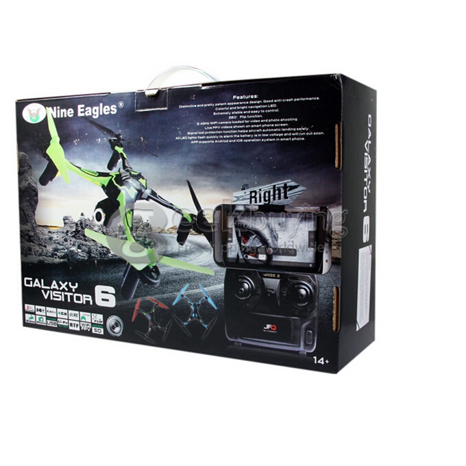 Nine Eagles Galaxy Visitor 6 FPV Quadcopter 3D Flip RC Drone With MASF15 Receiver/720P WiFi Cam - Green