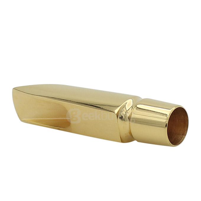 LADE Alto Saxophone Metal Mouthpiece + 2 Pcs Mouthpiece Cushions #7 - Golden + Black