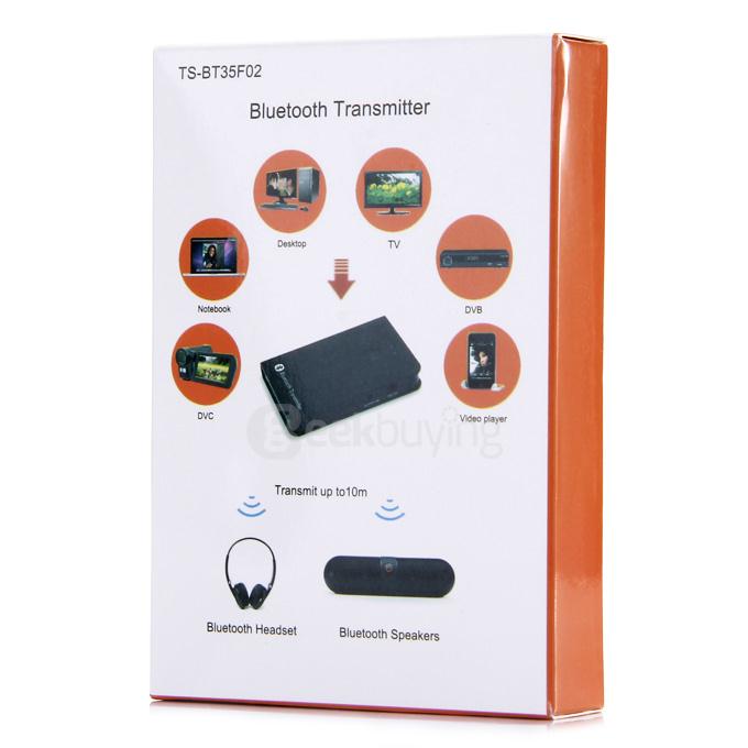 TS-BT35F02 Wireless Bluetooth Transmitter T3.5 A2DP Stereo Audio Adapter Dongle Sender for TV /PC Tablets - Black
