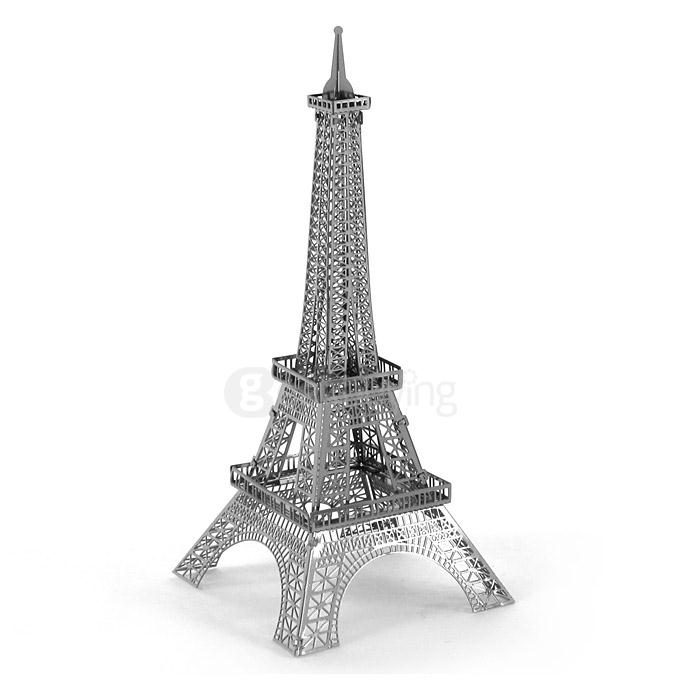 MINI DIY 3D Nanometal Model 3D Eiffel Tower Puzzle - Silver