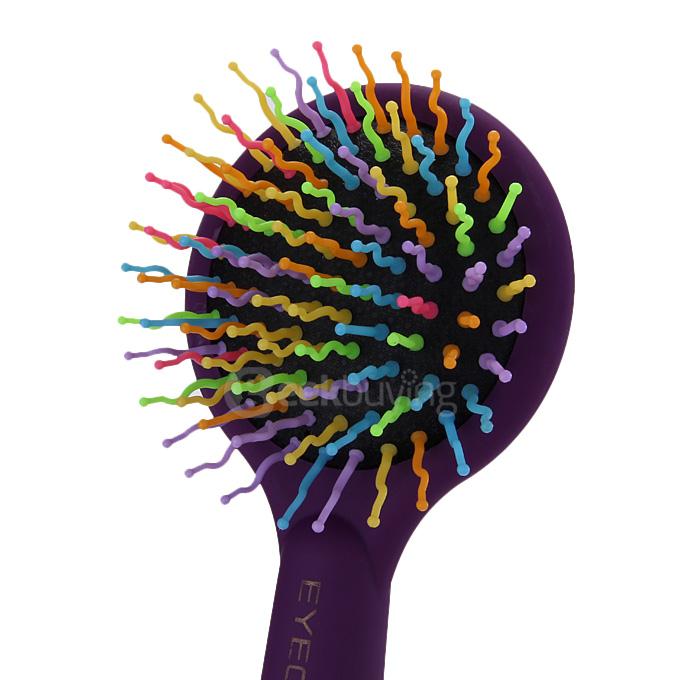 2 in 1 Rainbow Comb Volume Hair Brush Hairdressing Mirror Tool Travel Household Necessity