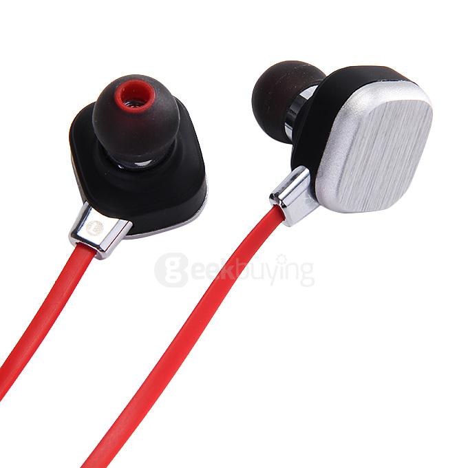 IP55 Wireless Bluetooth Earphone CSR 4.1 Voice Prompt Multipoint Music Headset Stereo Sports Earpiece with MIC - Red