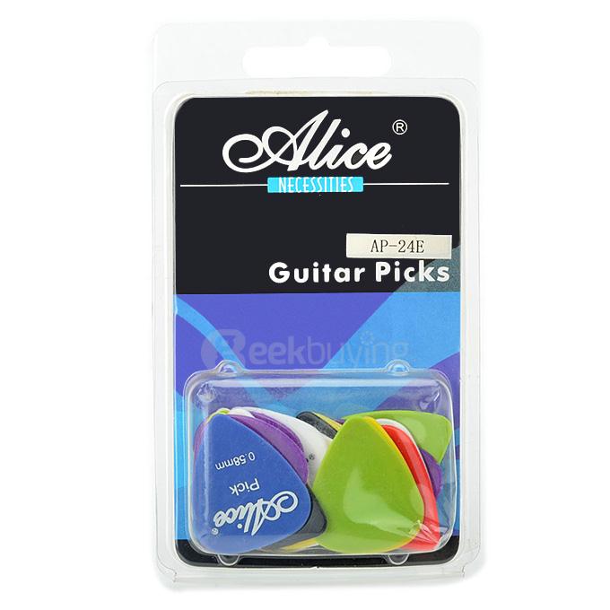 24Pcs/Set Alice AP-24Q Plastic Guitar Picks 0.58/0.71/0.81mm Thickness - Multi Colors