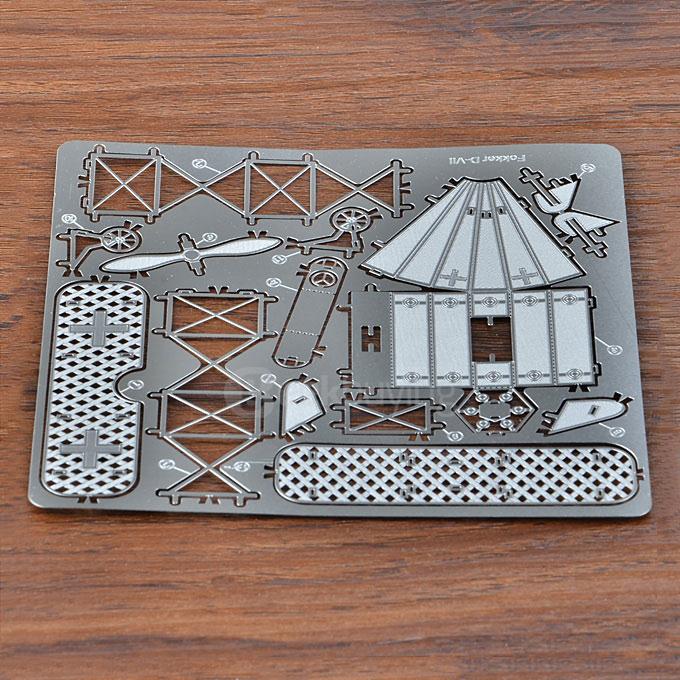 MINI DIY 3D Nanometal Model 3D Fokker DV11 Biplane Fokker Military Aircraft Puzzle - Silver