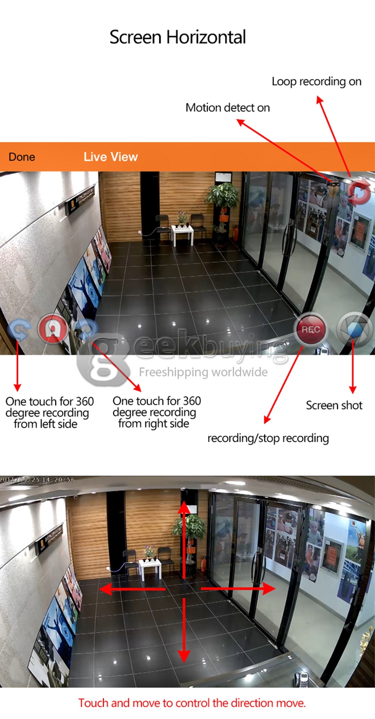 Transfluent U23 Home Security Wifi Remote Control / Phone Control Mini Camera Lamp Holder Powerded E27 Interface - Black