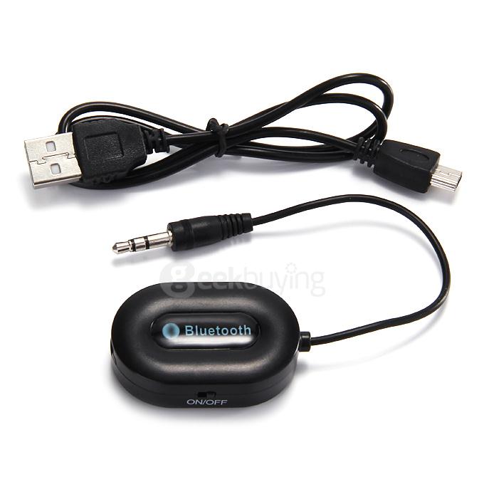 BM-E9 Bluetooth Stereo Audio Receiver Hi-Fi A2DP BM-E9 BT3.0 AUX Car Kit With 3.5MM Adapter/ Built-in Battery - Black